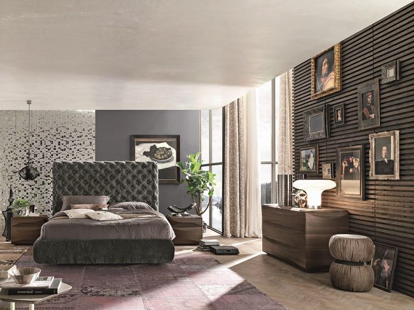 Gruppo Tomasella Двуспальная кровать из ткани с высоким изголовьем  H143  - Вид №1