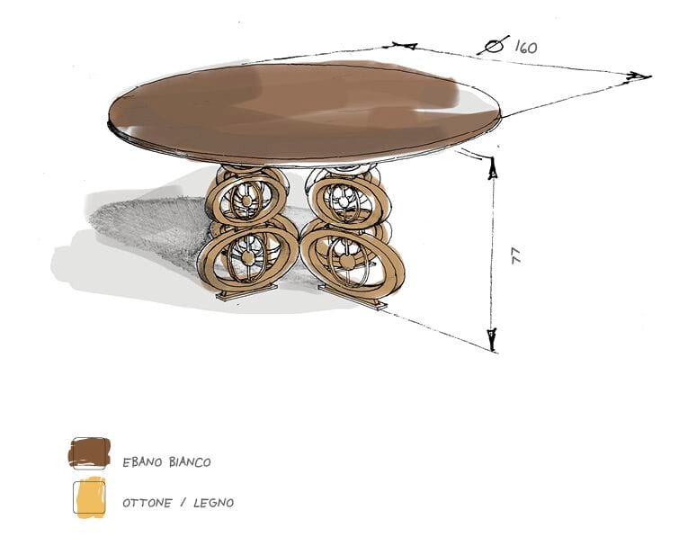 Круглый стол из дерева и металла Roman & Co Goldstein ARCH-00030211 - Вид №4