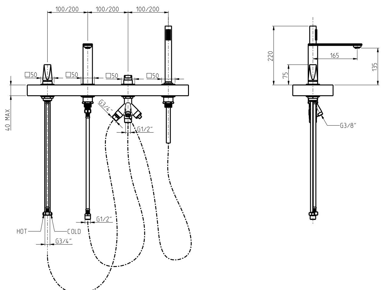 Смеситель для ванны из нержавеющей стали с поворотным горлышком Rubinetterie Frattini Aline ARCH-00127549 - Вид №1