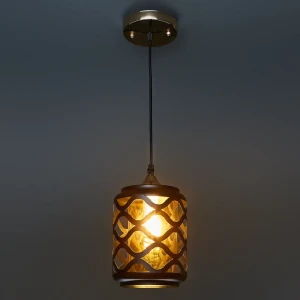 Подвесной светильник De City Соло с золотистым стеклянным плафоном 88038441