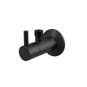 Угловой вентиль с фильтром 1/2"×3/8", черный-мат