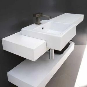 41473 Полувстраиваемая раковина консольная 50 см белая Esedra Guadra