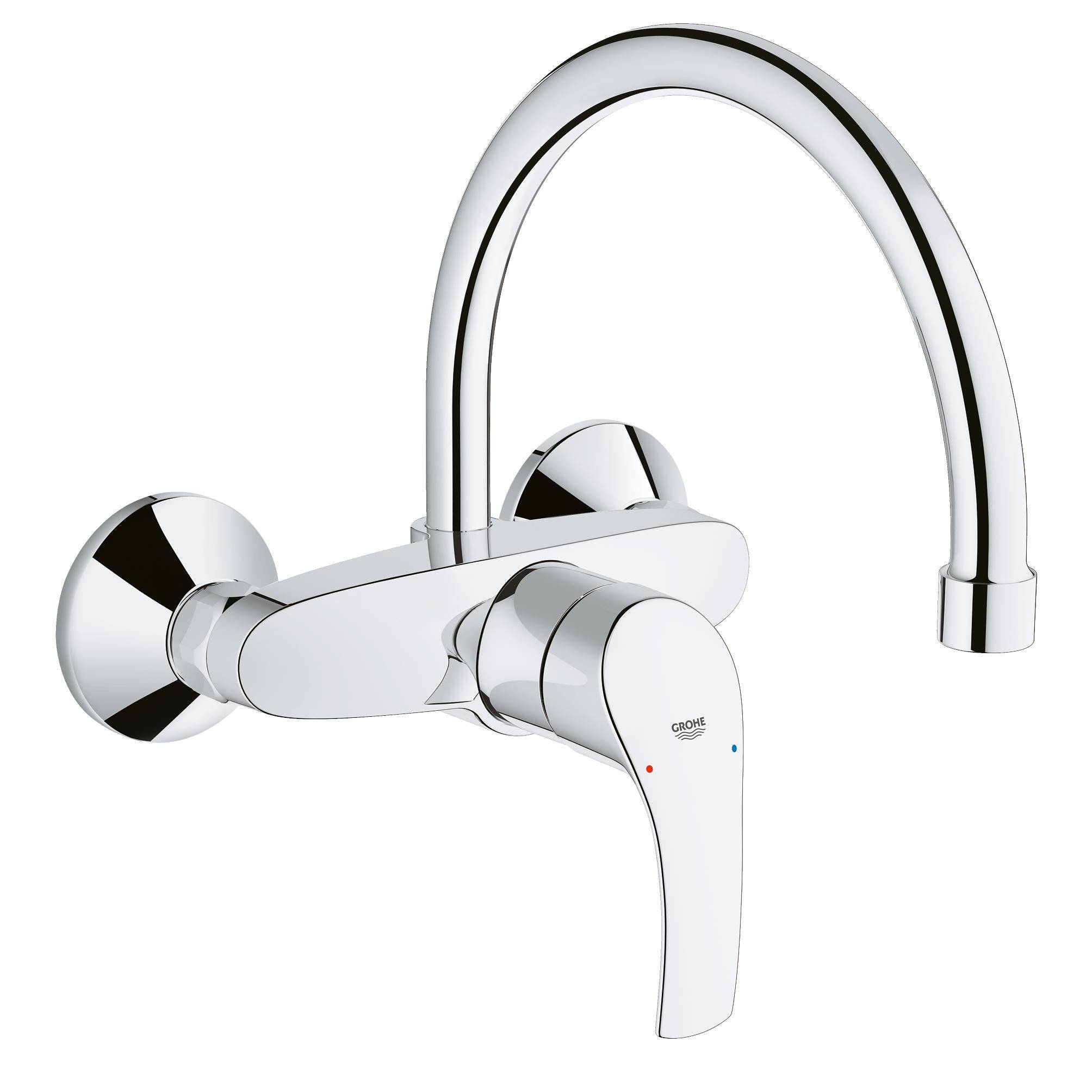 Смеситель для кухни GROHE Eurosmart new, настенный с высоким изливом, хром (32482002) - Вид №1