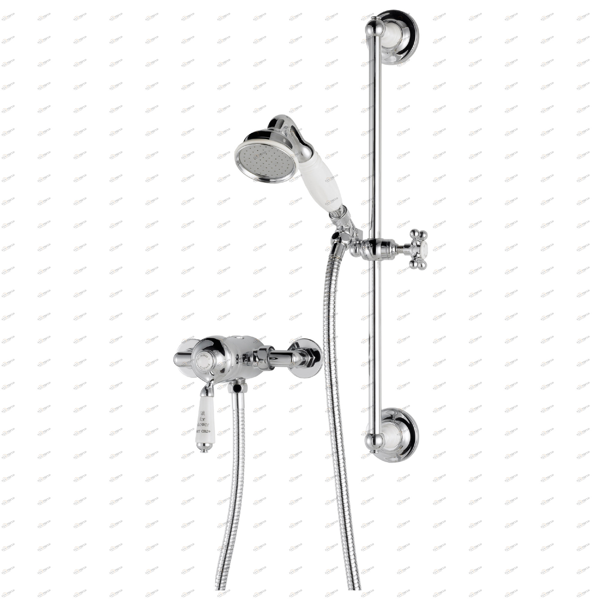 Traditional bathrooms Смеситель для душа с фарфоровой ручкой ASCOT Tbmskit1.exp.ag 