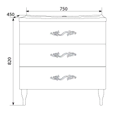 У71290 Тумба с раковиной Lumier 75Н 3в.я. White 1 Marka Art - Вид №2