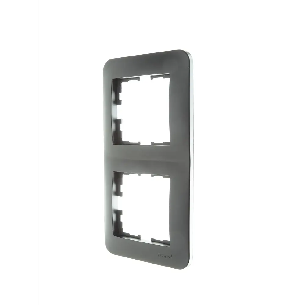 Рамка для розеток и выключателей Lezard Asti 2 поста вертикальная цвет платина STLM-2127225 - Вид №1