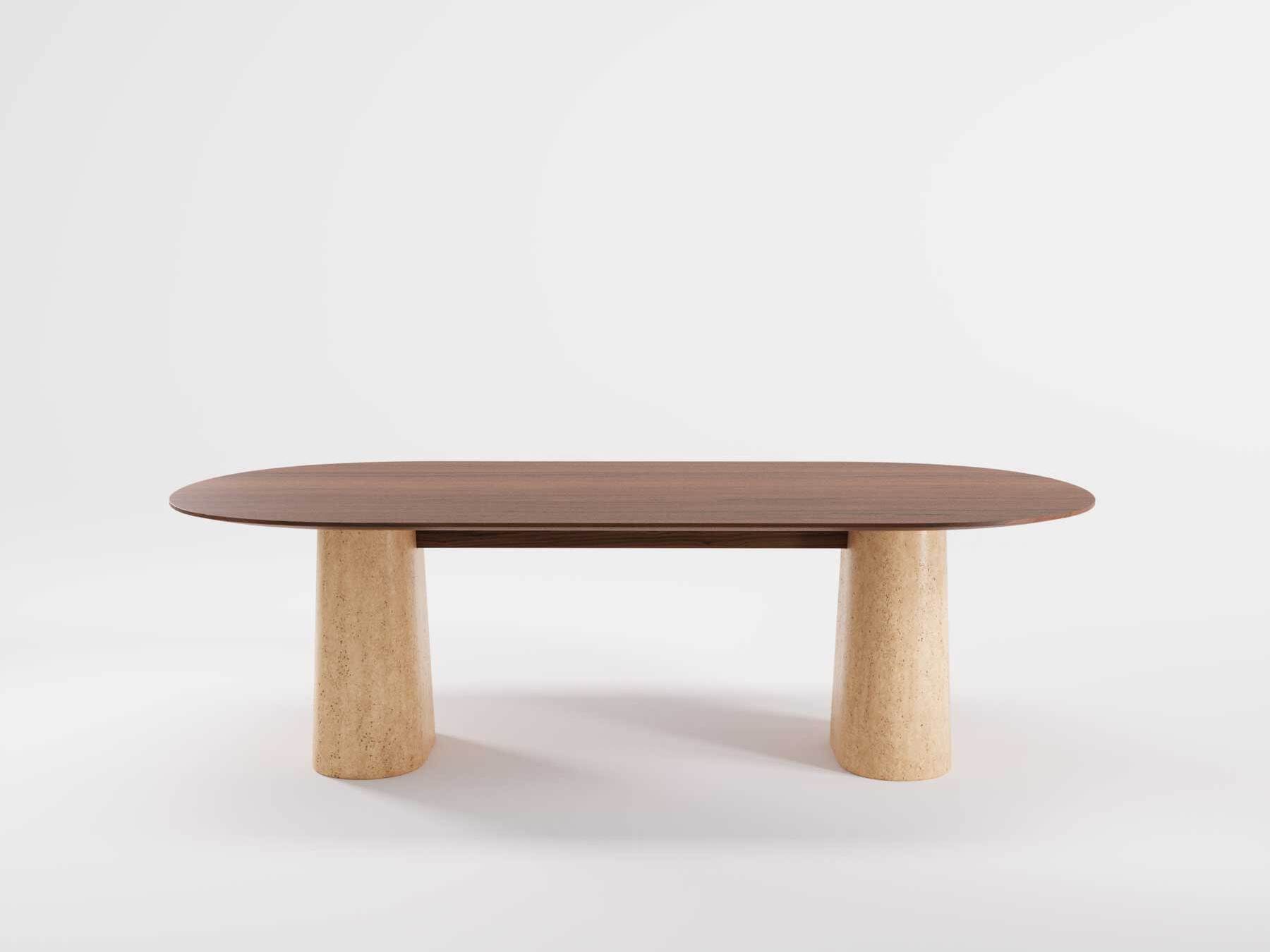 Деревянный овальный стол с травертиновым основанием Wewood Anchor ARCH-00015145 - Вид №11