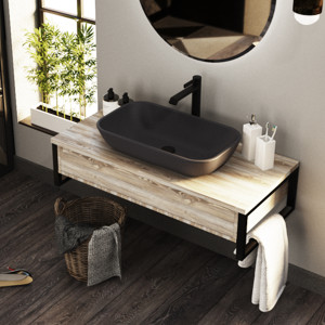 INFSLWB25 Накладной умывальник 60 Color Grey Stone SANITA LUXE Infinity