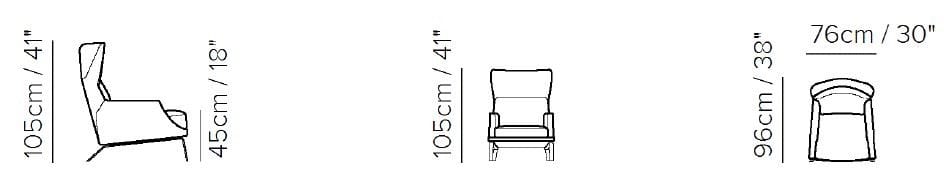 Кожаное кресло с подлокотниками с высокой спинкой Natuzzi Italia Clemmie ARCH-00108745 - Вид №4
