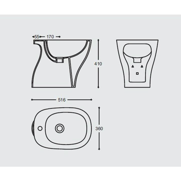 20258 Биде напольное MY new! Ceramica Hidra - Вид №6