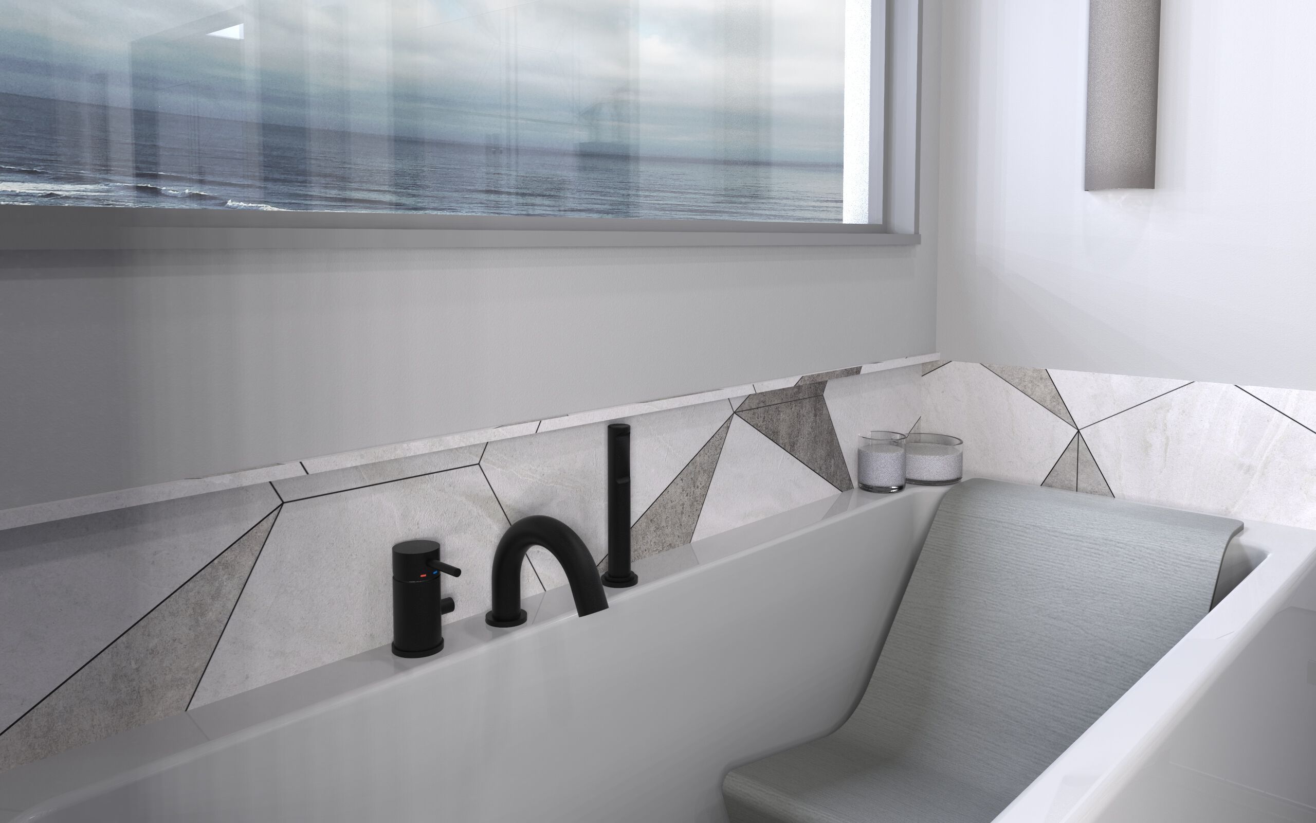 Смеситель для ванны с 3 отверстиями и ручным душем RUBINETTERIA PAFFONI Light ARCH-00016208 - Вид №1