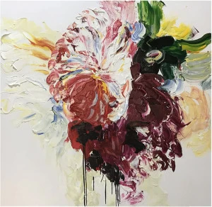 Картина на холсте 100х100 см "Пионы" EVENHOME КАРТИНЫ МАСЛОМ 130058 Коричневый;красный;черный