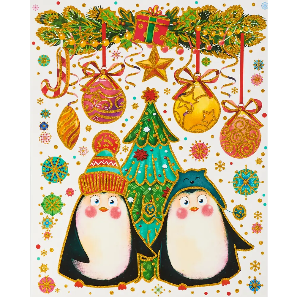 Украшение оконное Дружные пингвины 30х38 см Santreyd STLM-2094909