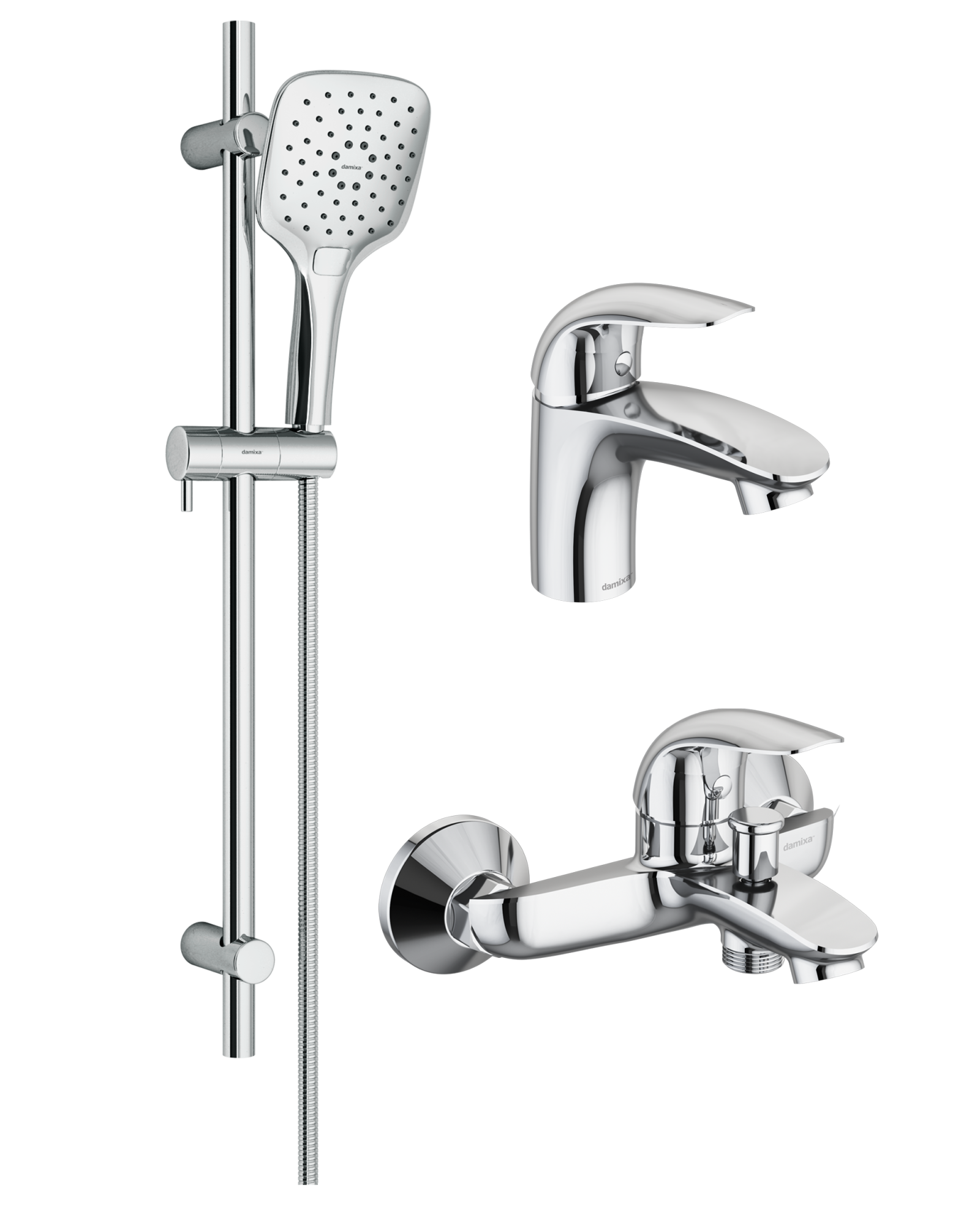 409310000 набор 3 в 1: смес. д/умывальника смес. для ванны/душа душ. комплект Damixa Palace Bit 