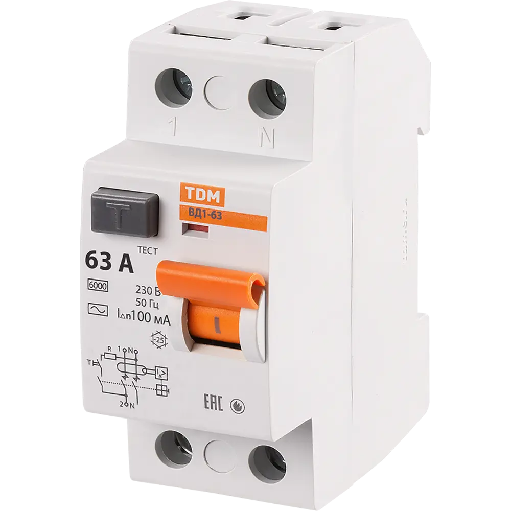 УЗО TDM Electric ВД1-63 AC - защита от перепадов напряжения 84399435 STLM-0049219
