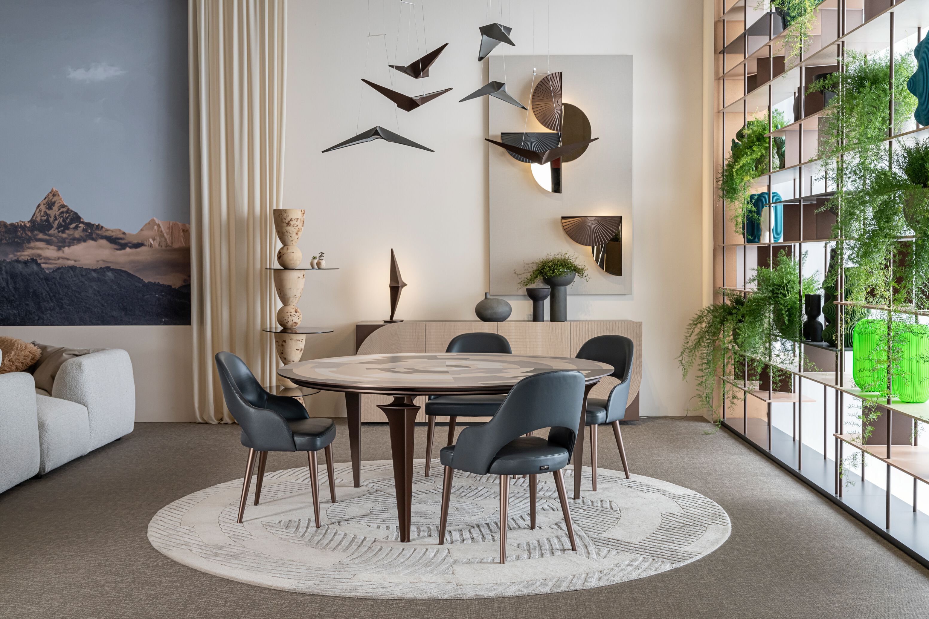 Круглый ковер ручной работы из шерсти и вискозы Bizzotto Italia Нара ARCH-00033169 - Вид №4