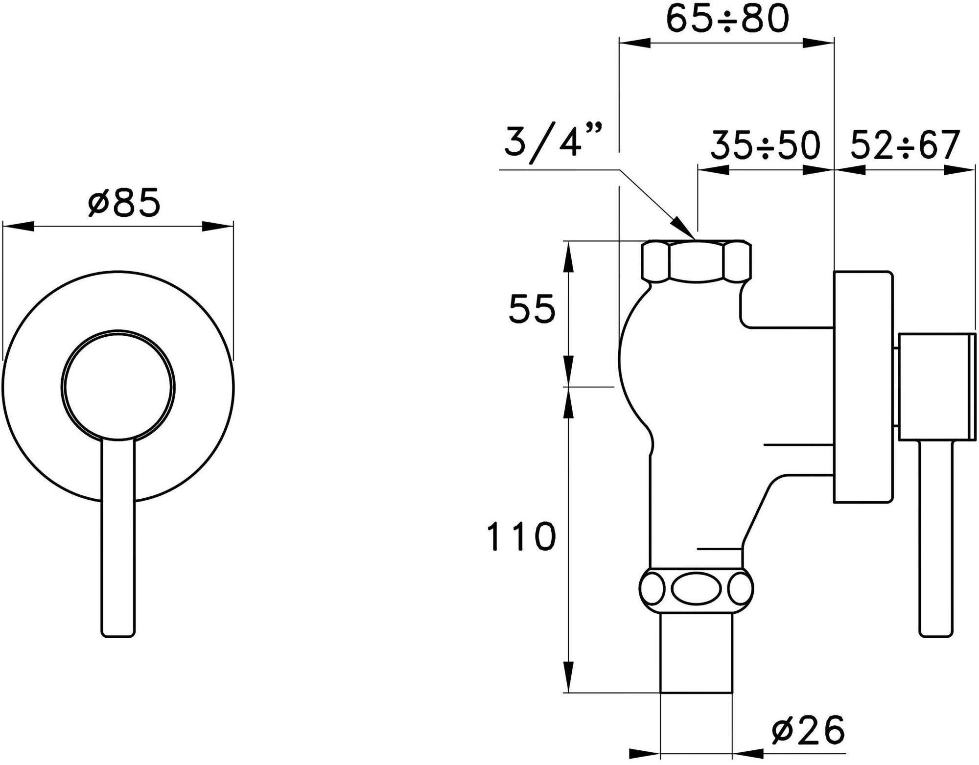 RUBINETTERIE STELLA Стоп кран Sirius 703t - Вид №1