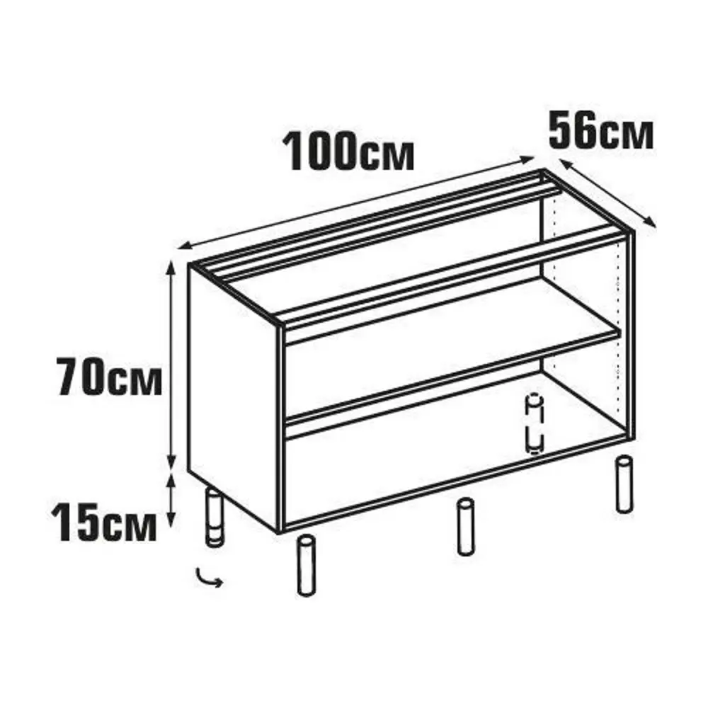 Каркас напольный угловой 100x70x56 см, ЛДСП, цвет белый 15121278 STLM-2037177 DELINIA  - Вид №7