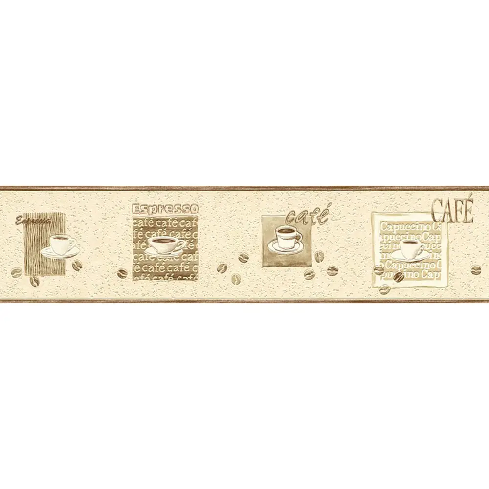 Бордюр виниловый 0,13х5 м, эспрессо, бежевый Rasch STLM-2182541