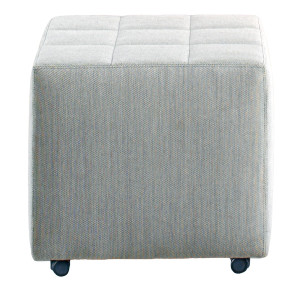 Квадратный тканевый пуф с колесами