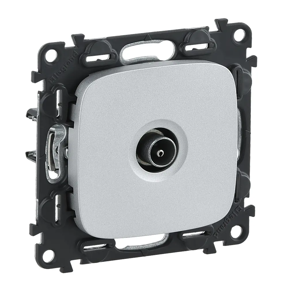 Valena ALLURE.Розетка ТВ c топологией "звезда" 0-2400 МГц.С лицевой панелью.Алюминий legrand STLM-2080639