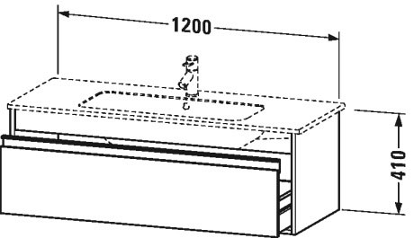 KT642105353 Ketho Тумбочка подвесная Каштан темный, декор Duravit - Вид №1