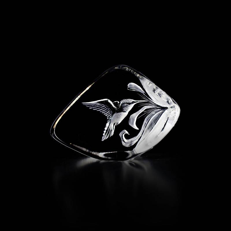 33641 Скульптура из прозрачного хрусталя "Колибри", 105/75 мм. Maleras 