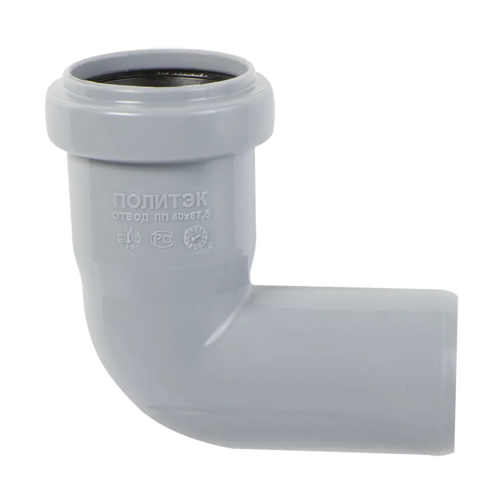 Колено канализационное ПОЛИТЭК 40 мм 87° для самотечной системы 11011469 STLM-0001048 - Вид №3