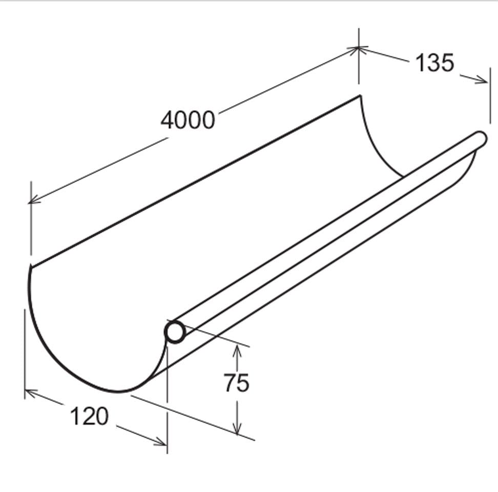 Желоб металлический эффект модель 125 First Corporation First Plast ARCH-00024082 - Вид №2