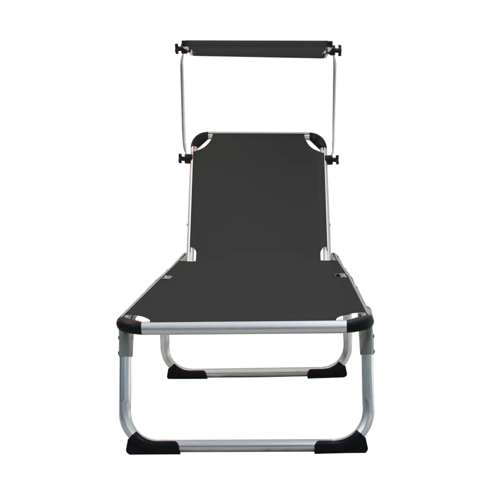Шезлонг складной Azur 188x61x30 см алюминий/текстилен цвет серый Santreyd STLM-2042039 - Вид №2