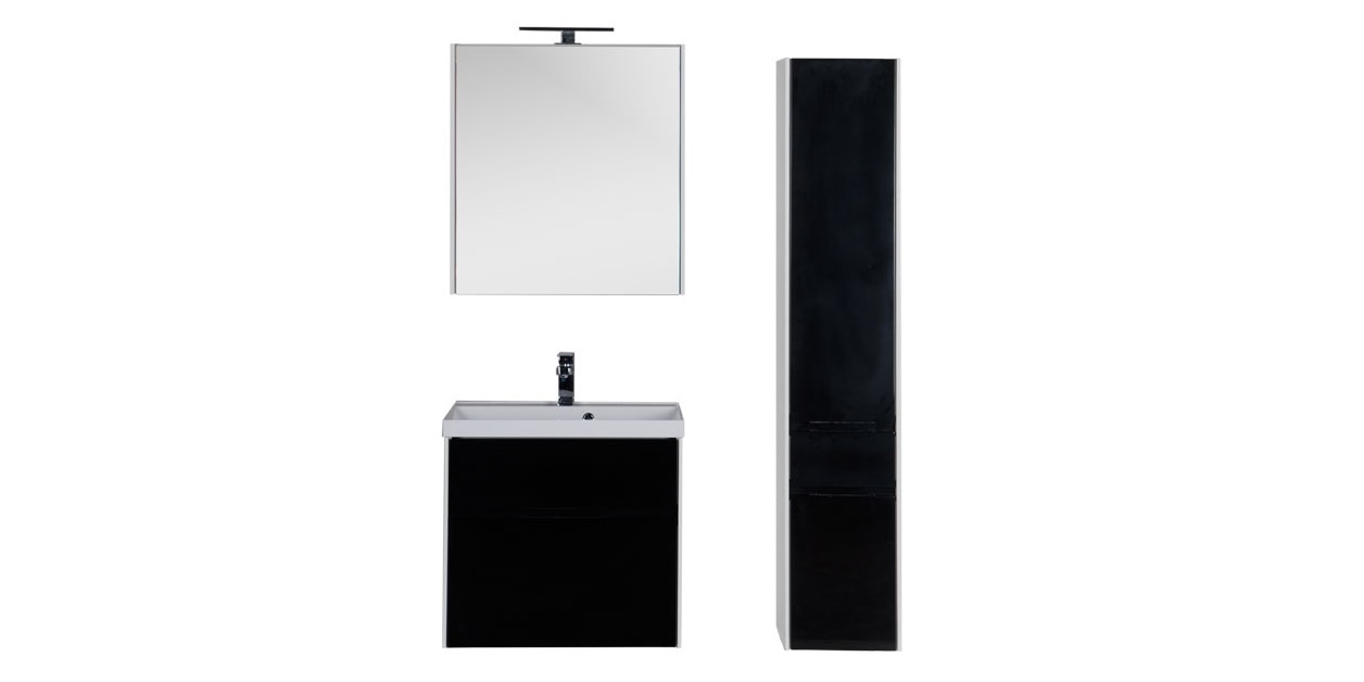 Комплект мебели Aquanet Латина 70 черный (2 ящика) 00181084 - Вид №1