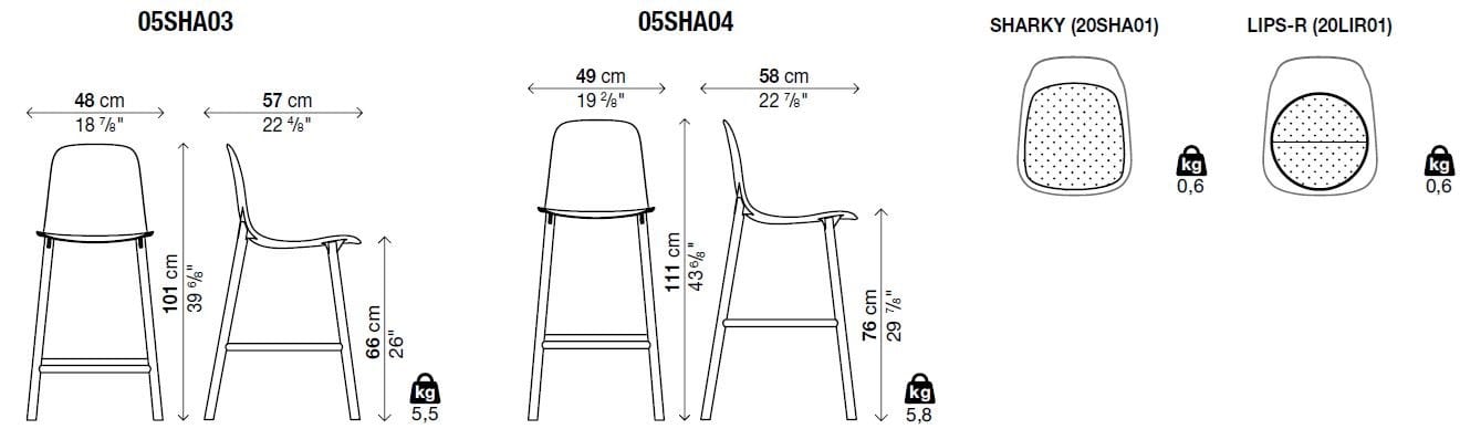 Полиуретановый барный стул со спинкой Kristalia Sharky ARCH-00125105 - Вид №19