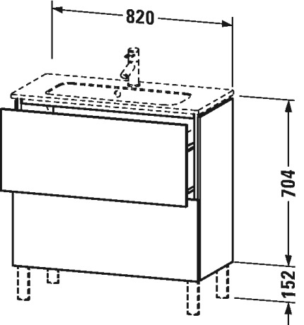 LC667407575 L-Cube Тумбочка напольная компакт Лен, декор Duravit - Вид №1