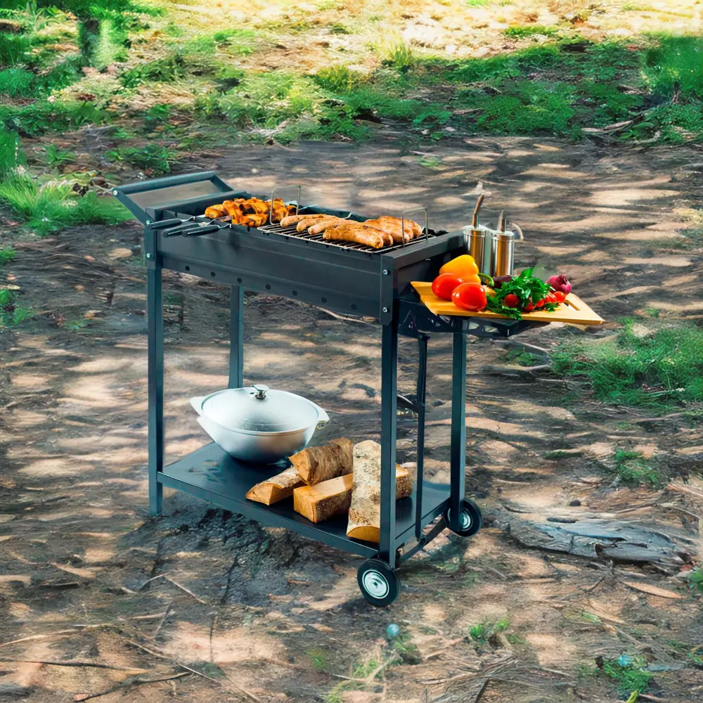 Мангал Дачный сезон Майский М-60 102x48x84 см сталь черный Santreyd STLM-2193701 - Вид №4