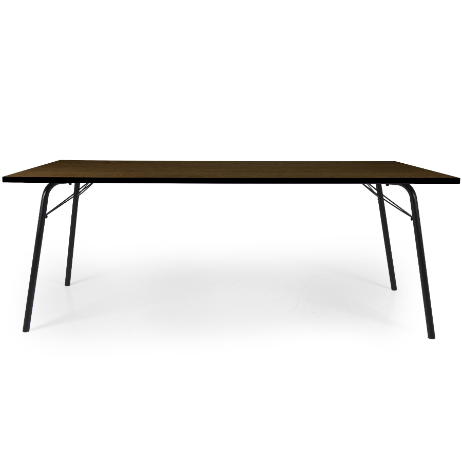 Стол обеденный Tenzo Daxx, 75х200х90 см, меламин/металл, коричнево-черный 7180052 - Вид №3
