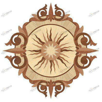 Художественный паркет Da Vinci Розетка 26-072 Дуб Селект (Гладкая) х1000диаметр мм 260090072