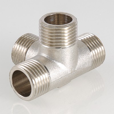 VTr.661.N.0004 Фитинг резьбовой – крестовина двухплоскостная Valtec ½  - Вид №12