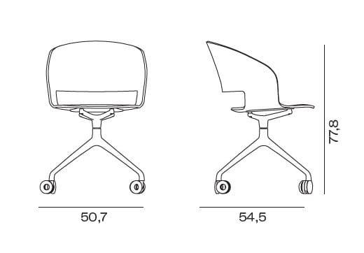 Ясень поворотный стул с колесами Vergés Goose ARCH-00063164 - Вид №2