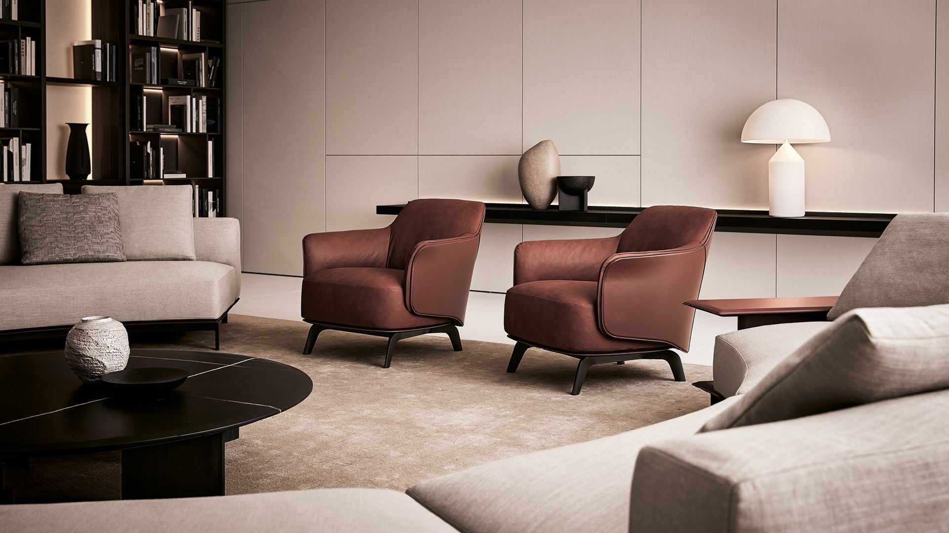 Кожаное кресло с подлокотниками Poliform KAORI ARCH-00132628 - Вид №1