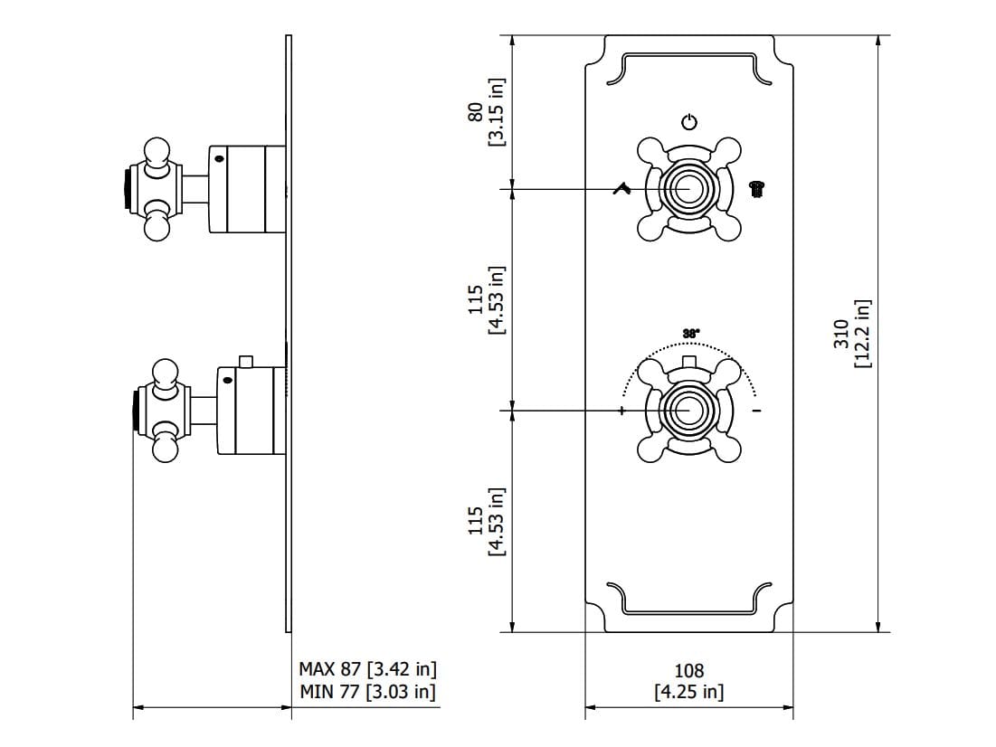 Термостатический смеситель для душа с переключателем IB Aqua ARCH-00028531 - Вид №2