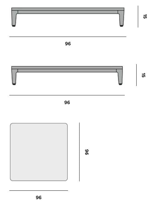 Низкий стол из тикового дерева и металла MANUTTI Zendo Sense ARCH-00011884 - Вид №1