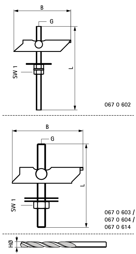 0670603 Лёгкие Крепление BIS Складной дюбель монтаж в полых стенах и т.д WALRAVEN  - Вид №1