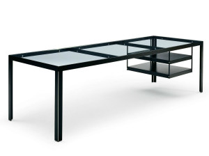 Стеклянный прямоугольный рабочий стол