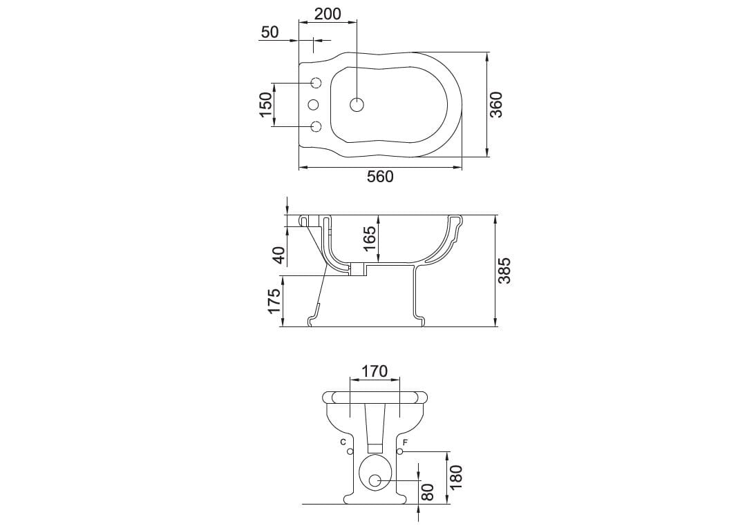Керамическое напольное биде с переливом Gaia Mobili Complements ARCH-00067928 - Вид №2
