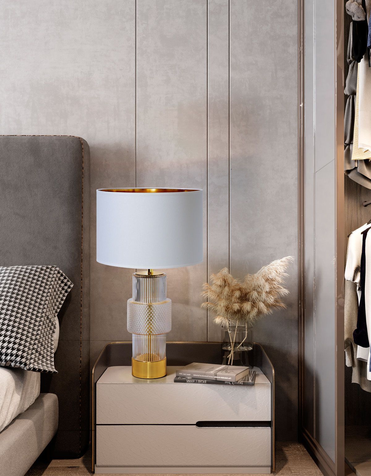 Настольная лампа из стекла и ткани K-Lighting BAST ARCH-00144067 - Вид №3