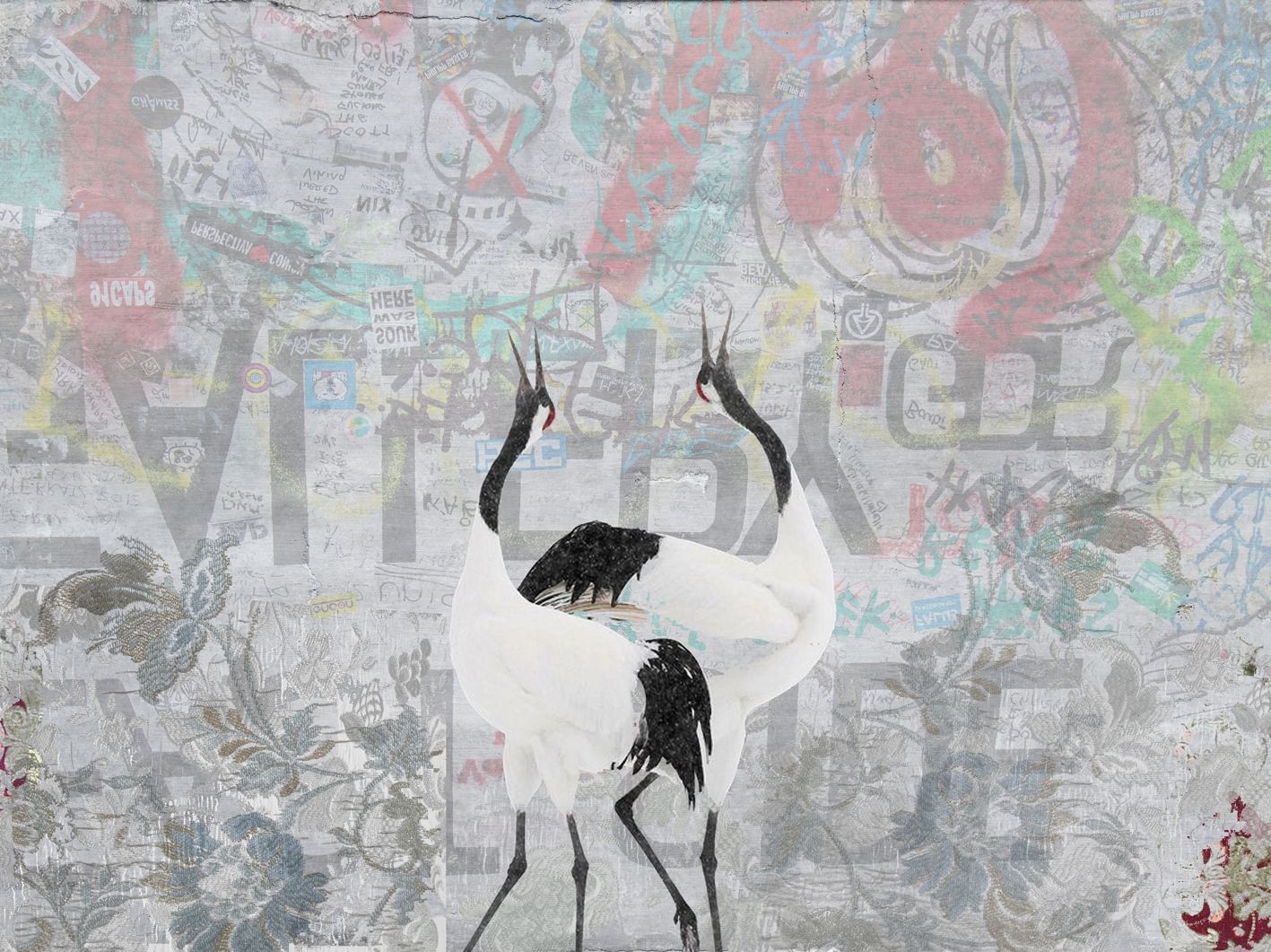 Цифровые печатные обои из стекловолокна с цветочными узорами Tecnografica коллекции произведений искусства ARCH-00032957