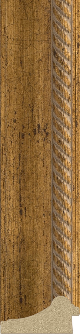 BY 4305 Зеркало с гравировкой в багетной раме - состаренная бронза с плетением 70 mm EVOFORM Exclusive-G - Вид №3