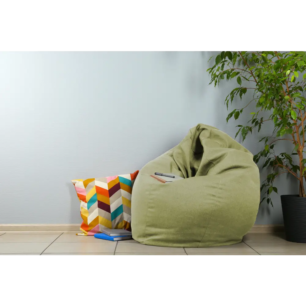 Кресло-груша полиэстер Seasons олива 70x120 см STLM-2198935 - Вид №3