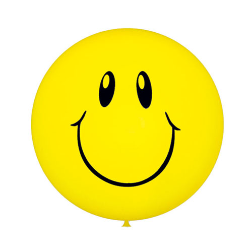 108749 Воздушный шар Смайл 91 см Пастель YELLOW (шелк) Патибум 