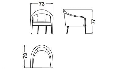 Кресло из кожи и ткани с подлокотниками CPRN HOMOOD Starlight ARCH-00022829 - Вид №4